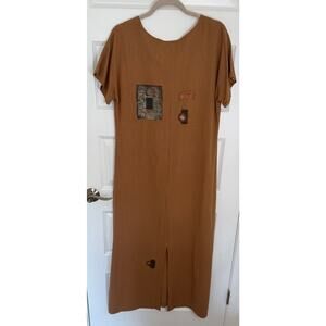 Vintage Hand Painted  Maxi Dress A Designer’s Collection Size S Made in USA